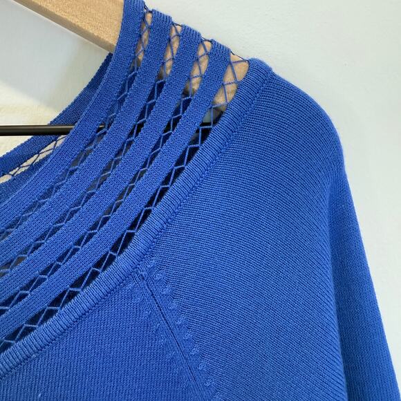 New Jones & Co Boatneck Knit Top Size 1X Royal Blue - Picture 8 of 13